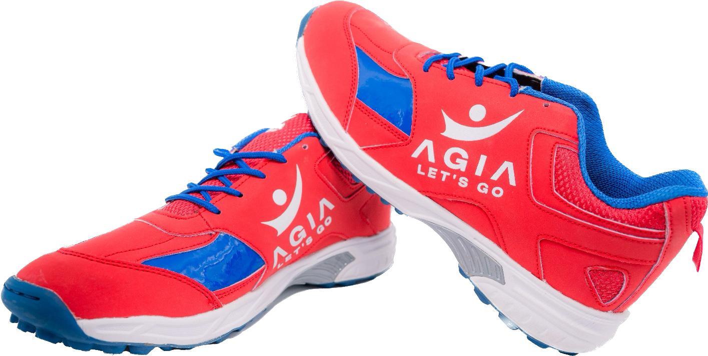 AGIA SpinSprint - Cricket Shoes for Kids / Youth / Men - Red, Blue & White