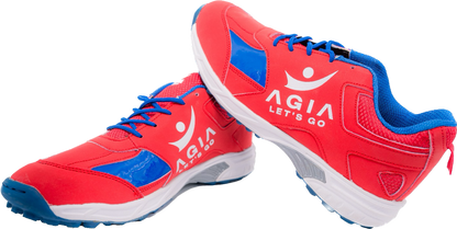 AGIA SpinSprint - Cricket Shoes for Kids / Youth / Men - Red, Blue & White