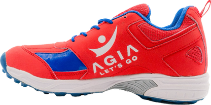 AGIA SpinSprint - Cricket Shoes for Kids / Youth / Men - Red, Blue & White