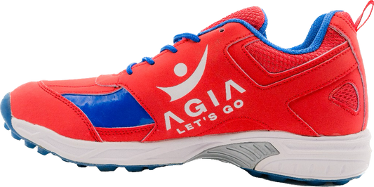 AGIA SpinSprint - Cricket Shoes for Kids / Youth / Men - Red, Blue & White