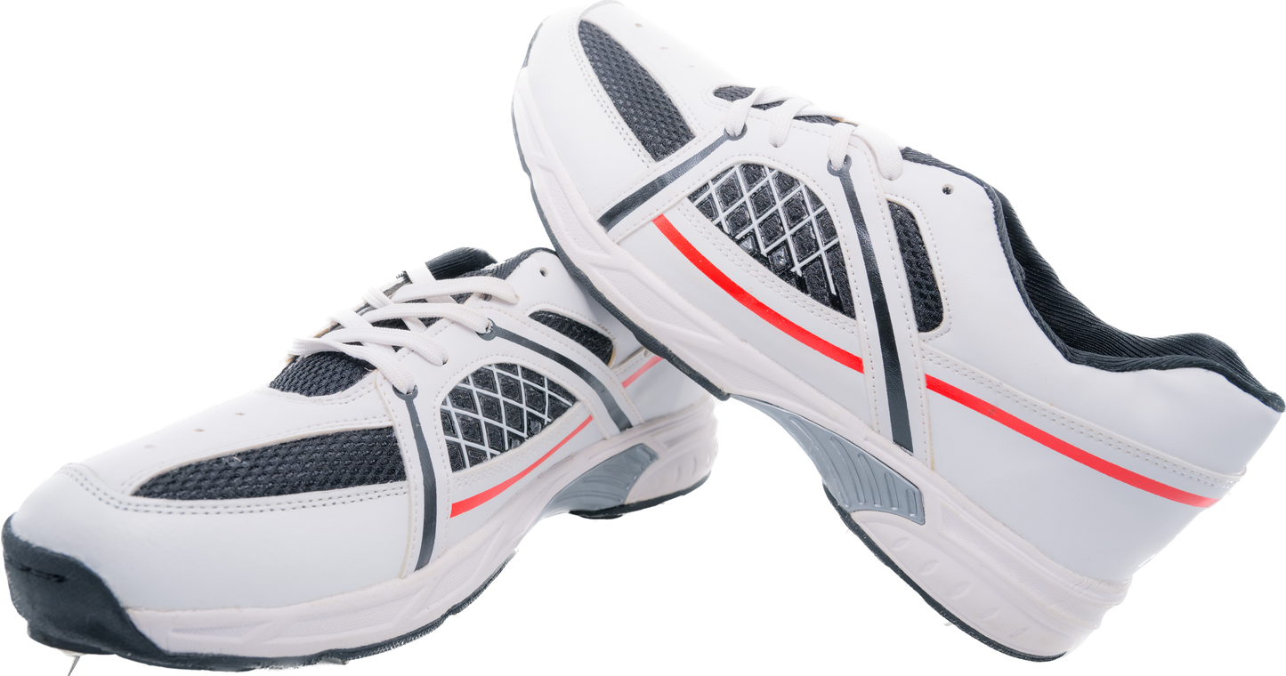 AGIA Hattrick - Velocity Grip Cricket Spike Shoes for Kids / Youth / Men Black and White