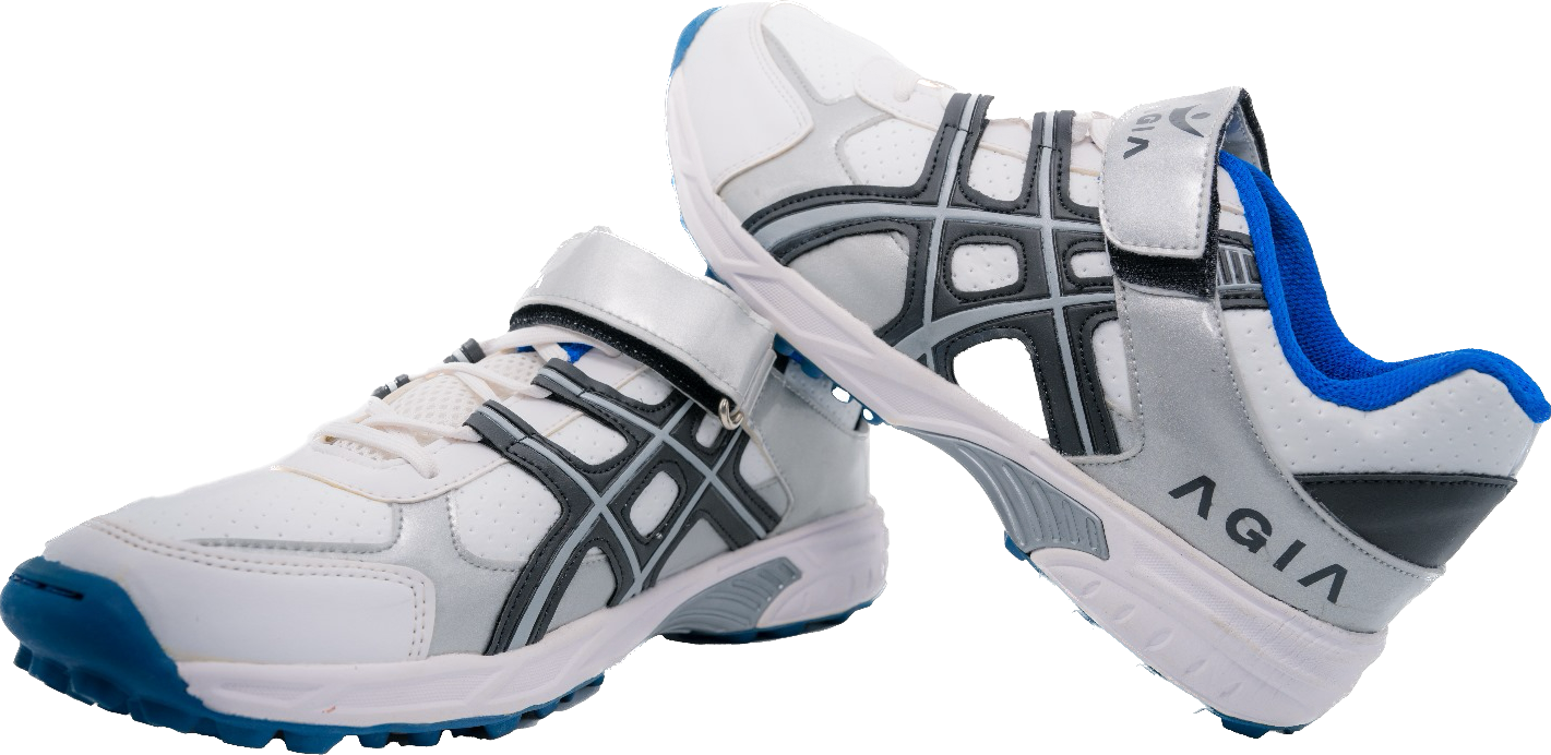 AGIA DashFlex - Cricket Shoes for Kids / Youth / Men - White & Blue