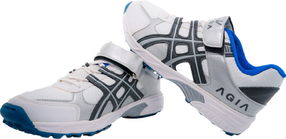 AGIA DashFlex - Cricket Shoes for Kids / Youth / Men - White & Blue