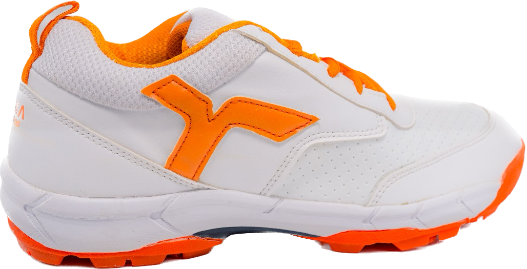 AGIA TurboThrust - Cricket Shoes for Kids / Youth / Men - White & Orange