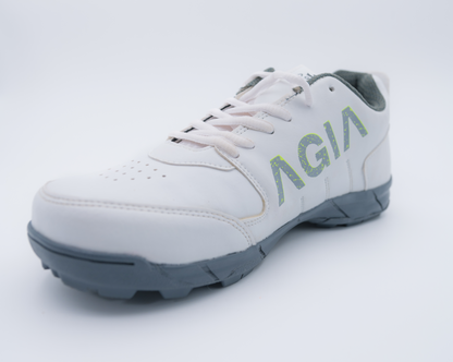 AGIA Beamer Shoes - Cricket Shoes for Kids / Youth / Men - Grey - White