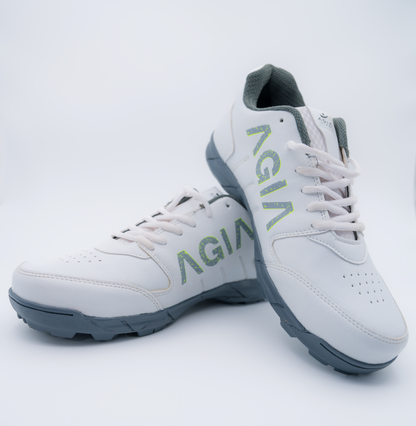 AGIA Beamer Shoes - Cricket Shoes for Kids / Youth / Men - Grey - White