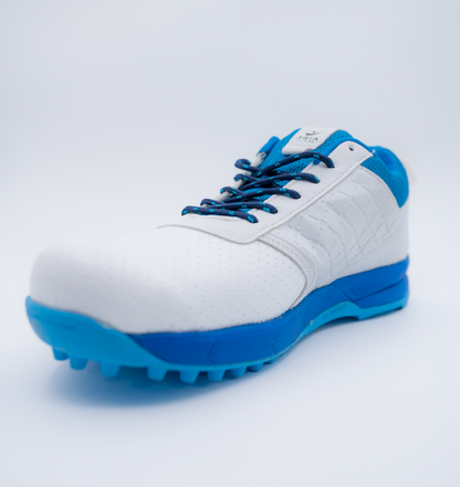 AGIA Beamer Shoes - Cricket Shoes for Kids / Youth / Men - Fluro Blue - White