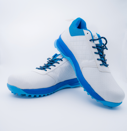 AGIA Beamer Shoes - Cricket Shoes for Kids / Youth / Men - Fluro Blue - White