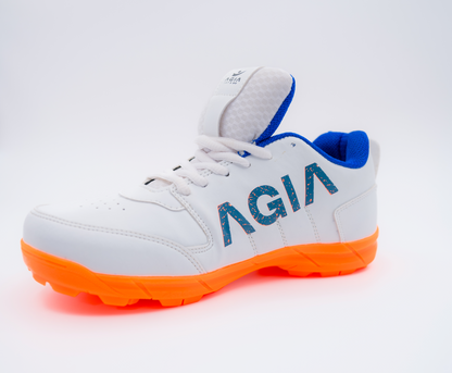 AGIA Beamer Shoes - Cricket Shoes for Kids / Youth / Men - Fluro Orange - White